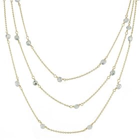 DANA KELLIN- Triple Strand Aquamarine Necklace by