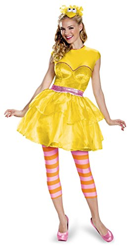Disguise Women's Big Bird Sweetheart Dress Costume, Yellow, Medium