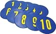 Numbered Poly Spots - Set - #1 - 10 - Sports Practice Equipment