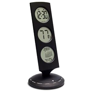 Bedol Three Tier World Time Clock 13 time zones Black