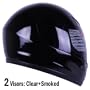 Gloss Black Full Face Motorcycle Helmet DOT +2 Visor (Large)