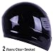 Gloss Black Full Face Motorcycle Helmet DOT +2 Visor (Large)