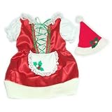 Pet Supplies : Miss Santa's Helper Mistletoe Christmas Dress XXS