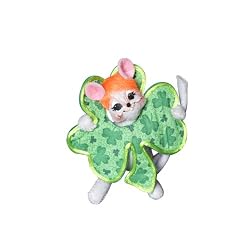 5" Smiley Shamrock Mouse by Annalee
