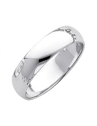 14k White Gold 5mm Plain Wedding Ring Ring for Men & Women (size 4 to 12) -... by 