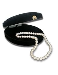 Valentines Day Gift Gorgeous 9~10mm Genuine Freshwater White Pearls Strand Necklace Sterling Silver Ball Clasp Fancy Velvet Box 18" or 20" Length