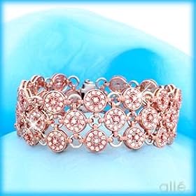 14K Rose (pink) Gold Etruscan Diamond Bracelet by 