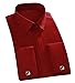 ZERDSKY Men's Slim Fit Solid Color 100% Cotton French Cuff Dress Shirt(Cufflinks Included)