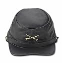 Civil War Black Leather Mens Kepi Hat