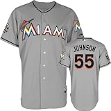 Josh Johnson Jersey: Miami Marlins #55 Road Grey Authentic Cool Base&Atilde;&cent;"&Acirc;&cent; Jersey with Marlins Park Inaugural Season Patch