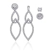 14K White Gold 1 ct. Diamond Detachable Dangling Earring Jackets