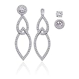 14K White Gold 1 ct. Diamond Detachable Dangling Earring Jackets