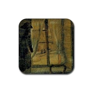 Window in the Bataille Restaurant By Vincent Van Gogh Square Coasters