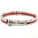 Stainless Steel and Red Rubber Bangle Bracelet by Bucasi