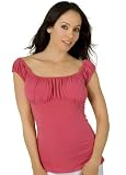 Cute Babydoll Fitted Top with Slinky Cap Sleeves from Hot Fash Tops - NAOMI Fuchsia