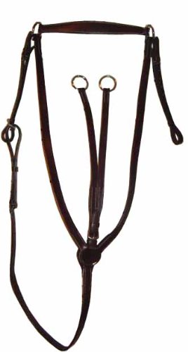 Premium Flat Leather Hunt Breastplate with Running Martingale Attachment