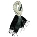 BLACK GRADIENT LONG TIE DYE SCARF WRAP W/FRINGE