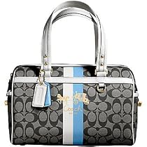 Coach Heritage Stripe Zip Satchel 13190