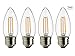 Mooncolour 2W LED Filament Candelabra Bulb, 25-watt Equivalent,For Use in chandeliers,Warm White 2700K, wall sconces, and pendant lighting, 4 Pack