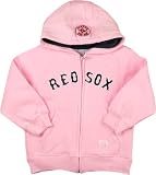 Boston Red Sox Newborn Baby Girl Hooded Fleece Zippered Pink Baseball Sweatshirt