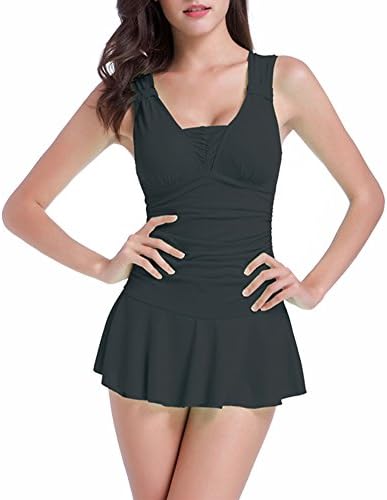 FASHION BIKINI Womens Push Up Tankini Bikini Swimsuit (X-Large, Black)