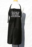 Black The Food Is Done When the Smoke Alarm Sounds Embroidered Apron