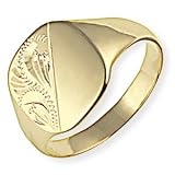 Image of 9ct Gents Engraved Signet Ring.