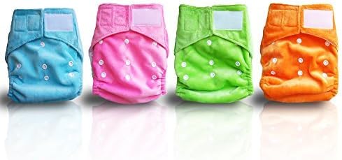 Cloth Baby Diapers. One Size fits all Baby Diaper Cover with triple Layer Microfiber Inserts. Best Velcro closure type.