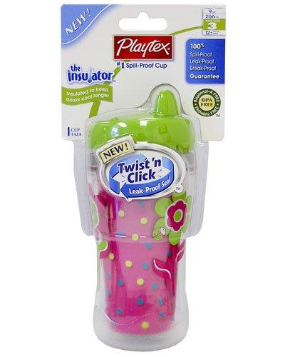 Playtex Baby The Insulator Twist n Click Spout Cup 9 OZ: Flowers/Butterflies