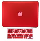 Kuzy® - 2in1 RED 13inch Rubberized Satin Hard Case and Keyboard cover for NEW Macbook PRO 13.3 (A1278 with or without Thunderbolt) Aluminum Unibody
