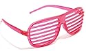 Atzenbrille in Neon-Pink in dunkeln lechtende Party Brille