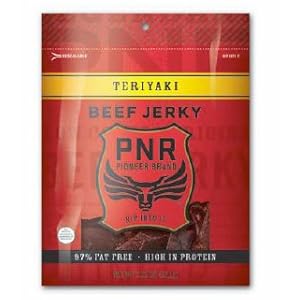 PNR Pioneer Brand Teriyaki Flavor Beef Jerky 3.25 Ounce Bags (Pack of 12) 7 X 9 Inch Bags