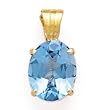 14K OVAL BLUE TOPAZ PENDANT 10X8MM