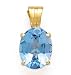 14K OVAL BLUE TOPAZ PENDANT 10X8MM