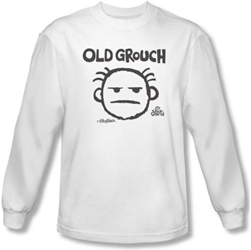 STICK WORLD/PEACE - L/S Mens 18/1 - WHITE - SM