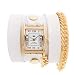 La Mer Collections - Glam Gold White Patent Leather Wrap Watch