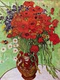 12X16 inch Van Gogh Canvas Art Repro Red Poppies and Daisies