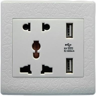 Anpower Universal USB Wall Outlet Charger Dual USB Ports Wall Socket Charger Outlet Face Plate Panel