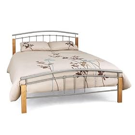 Tetras Metal 4ft Small Double Bed with Quilted Coil Mattress Bedrame With Mattress