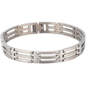 Brushed and Polished Titanium 10mm Bracelet, 8
