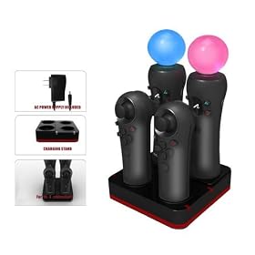 Advanced Pro Playstation Move Quad Contoller Charging Dock for PS3 MOVE Motion & Navigation Controllers (Charging Cable Included)