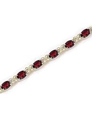 14kt Yellow Gold Oval Garnet Bracelet.