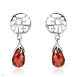 Earrings With 1.80ctw Genuine Garnets Well Made in White Gold Length 17.5mm Earrings With 1.80ctw Genuine Garnets Well Made in White Gold Length 17.5mm