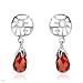 Earrings With 1.80ctw Genuine Garnets Well Made in White Gold Length 17.5mm