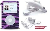 Hot Pink Tiger Dust-free Silicon Skin Cover for Apple Ipod Video 30gb + Car Charger + Travel Charger for Apple Ipod Video 30gb
