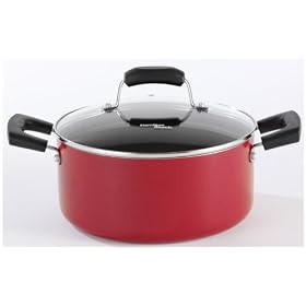 Hamilton Beach 92025 Aluminum Nonstick Elite 5 Quart Covered Dutch Oven,  Red