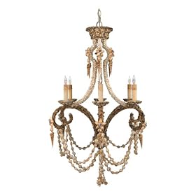 Quoizel RTD5006 6-Light Candelabra Chandelier with Hand Applied Shells by Quoizel