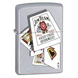 Satin Chrome, Jim Beam Cards (ZI20755) Category: Miscellaneous Lighters