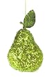 Sugared Fruit Decorative Green Glittered & Beaded Pear Christmas Ornament 5"
