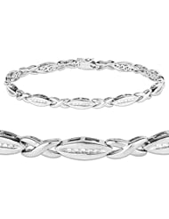 Sterling Silver 0.25 ctw Diamond High Polish Modern X-Link Bracelet